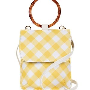 Gingham Bamboo Ring Micro Crossbody